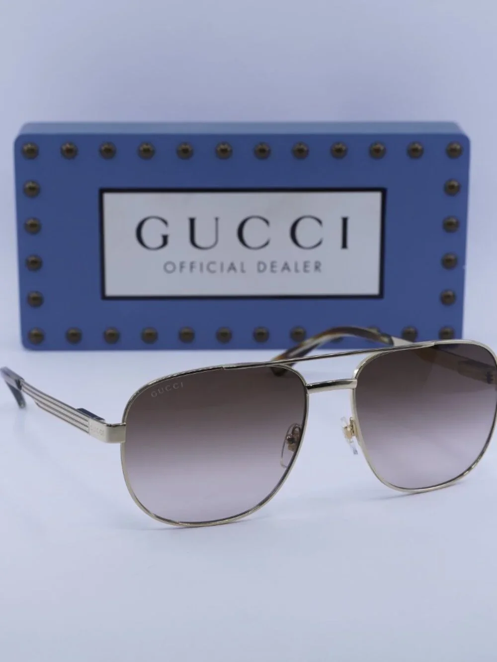 Gucci GG1223S 003 Square Sunglasses - Gold/Brown Gradient